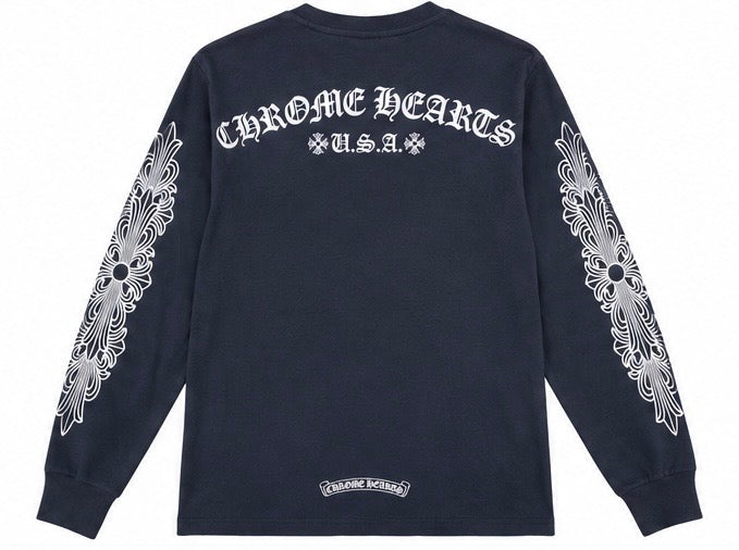 CH USA Floral Sleeve navy long sleeve back