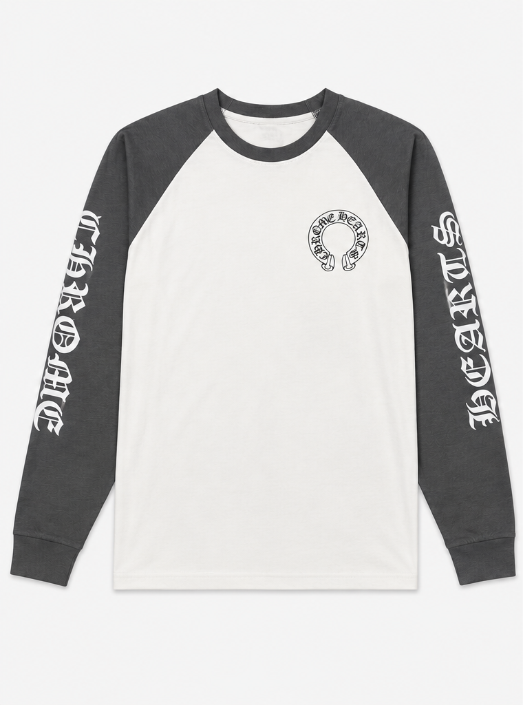 CH Raglan Long Sleeve White/Grey front