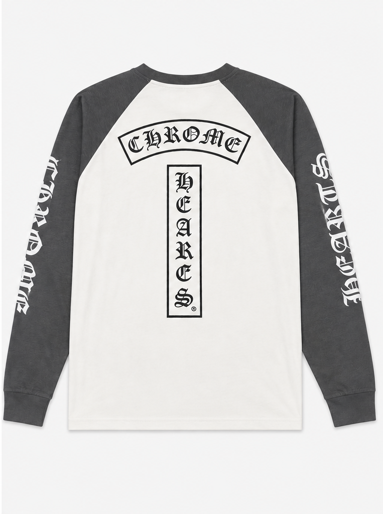 CH Raglan Long Sleeve White/Grey back