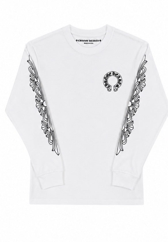 CH White Floral Sleeve Long Sleeve front