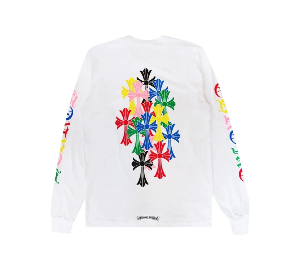 CH White Multicolored Cross Long Sleeve back