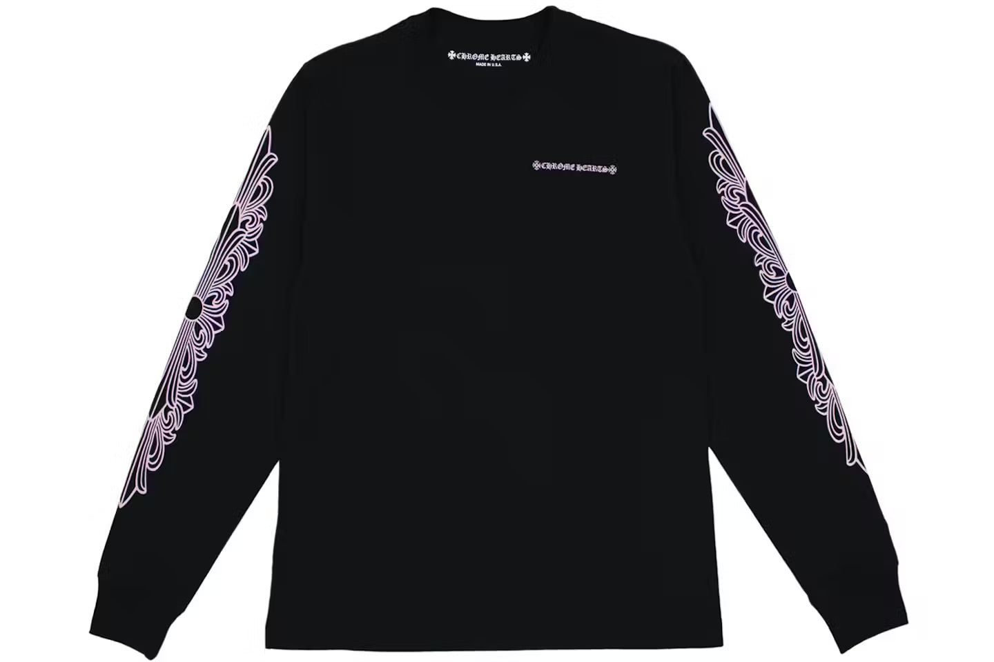 CH Pink Floral Sleeve black long sleeve front