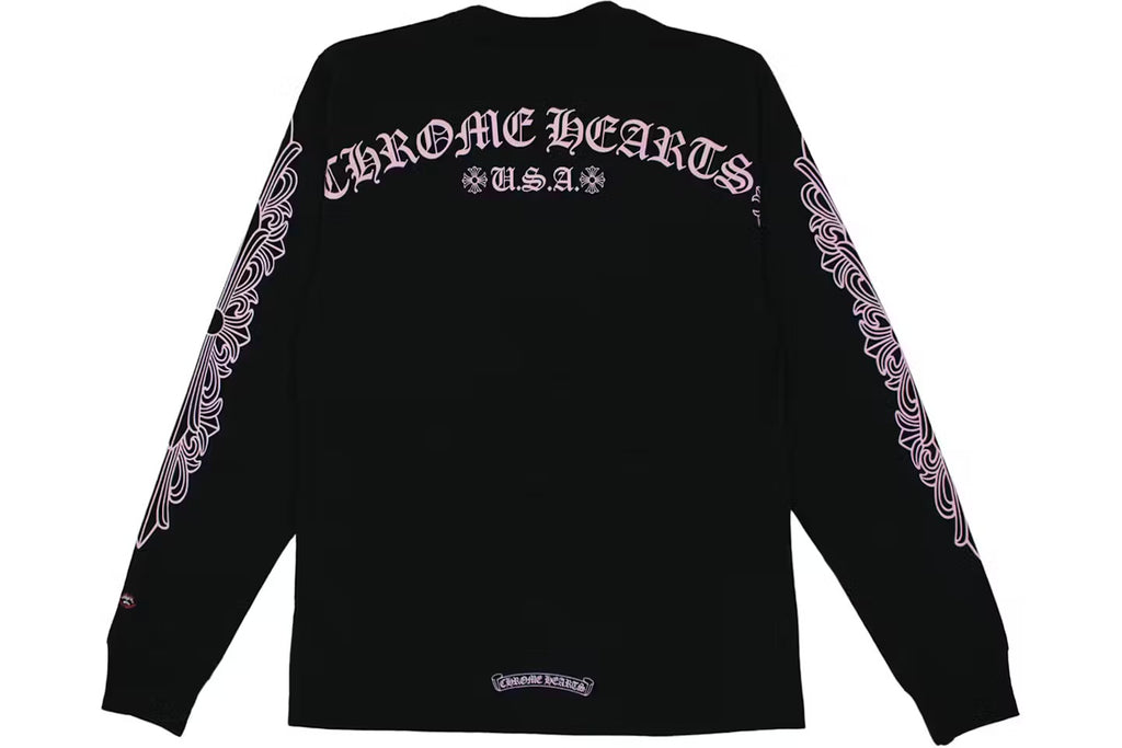 CH Pink Floral Sleeve black long sleeve back