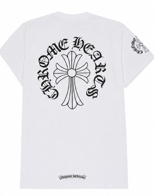 Cemetery Cross Neck Tee White back