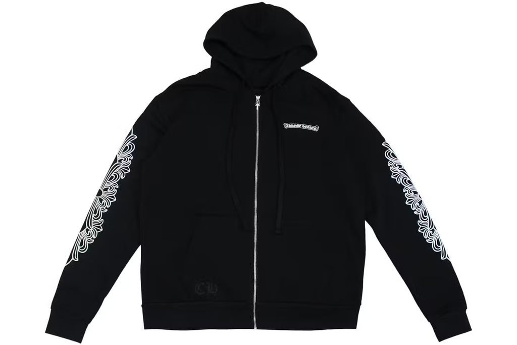Pink Dagger Zip-Up Hoodie Black - front