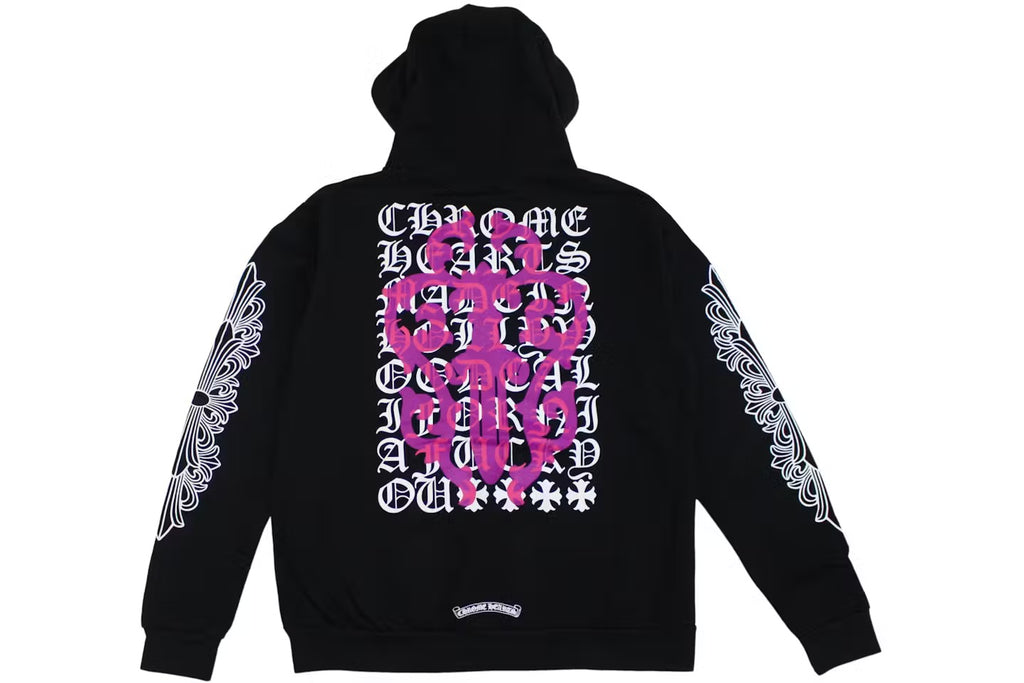Pink Dagger Zip-Up Hoodie Black - back