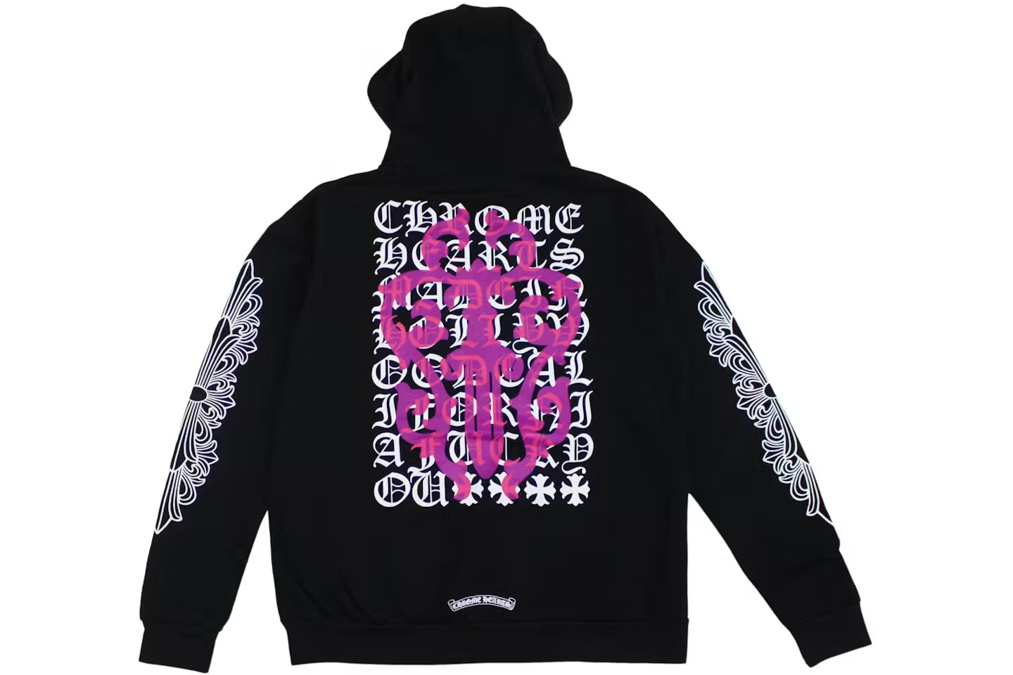 Pink Dagger Zip-Up Hoodie Black - back