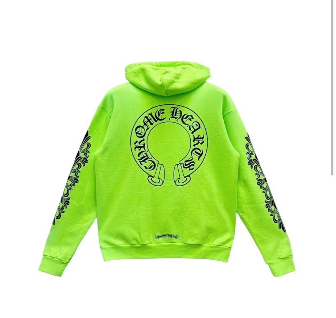 Neon Green Horseshoe Hoodie Back