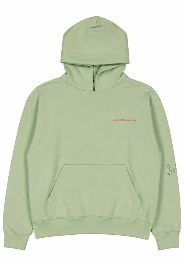 Matty Boy Striped Figure Hoodie Sage — front