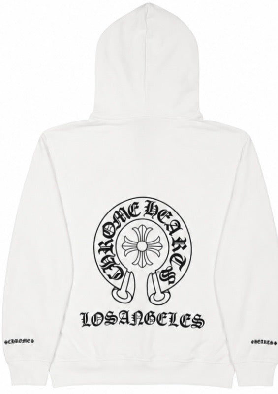 LA Floral Dagger Zip-Up Hoodie White — back