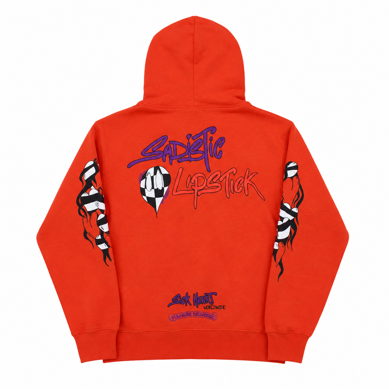 Sadistic Lipstick Hoodie Red — back