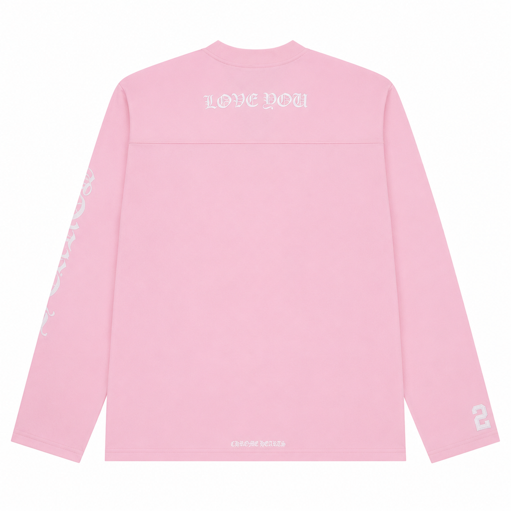 Pink CH mesh long-sleeve jersey back view