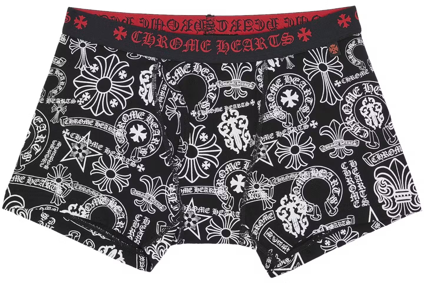 Monogram all-over print boxer brief with red waistband