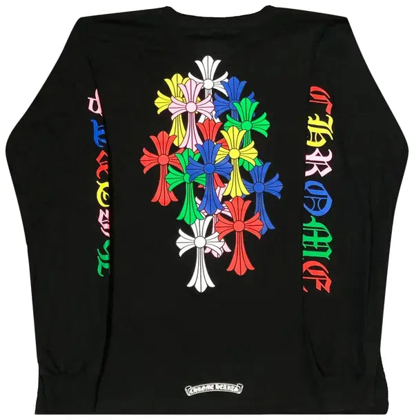 Multicolor Cross Pocket Long Sleeve Black back