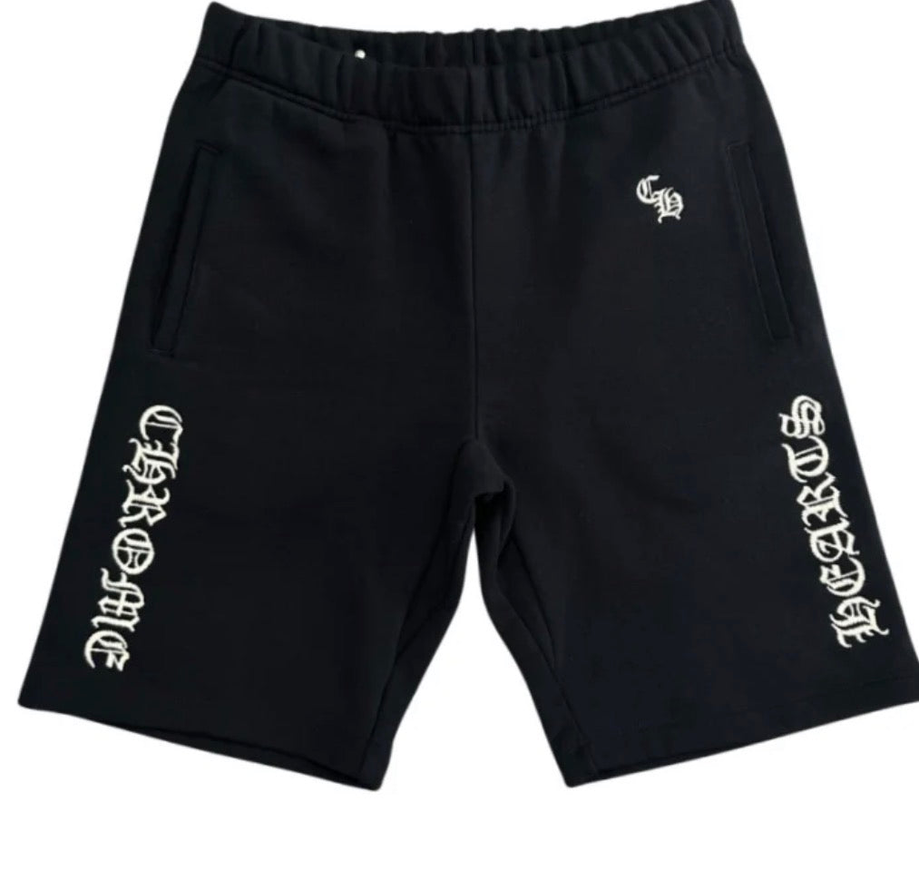 Gothic Script Sweat Shorts Black