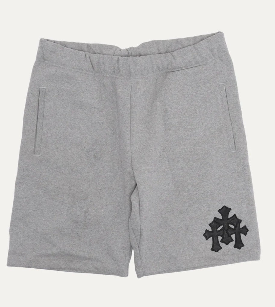 Triple Cross Patch Sweat Shorts Grey