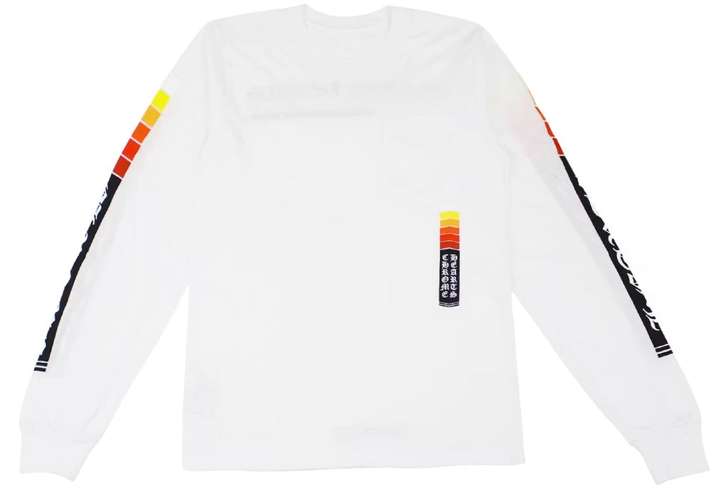 Stripe Sleeve Pocket Long Sleeve White — Front