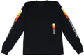 Stripe Sleeve Pocket Long Sleeve Black — Front