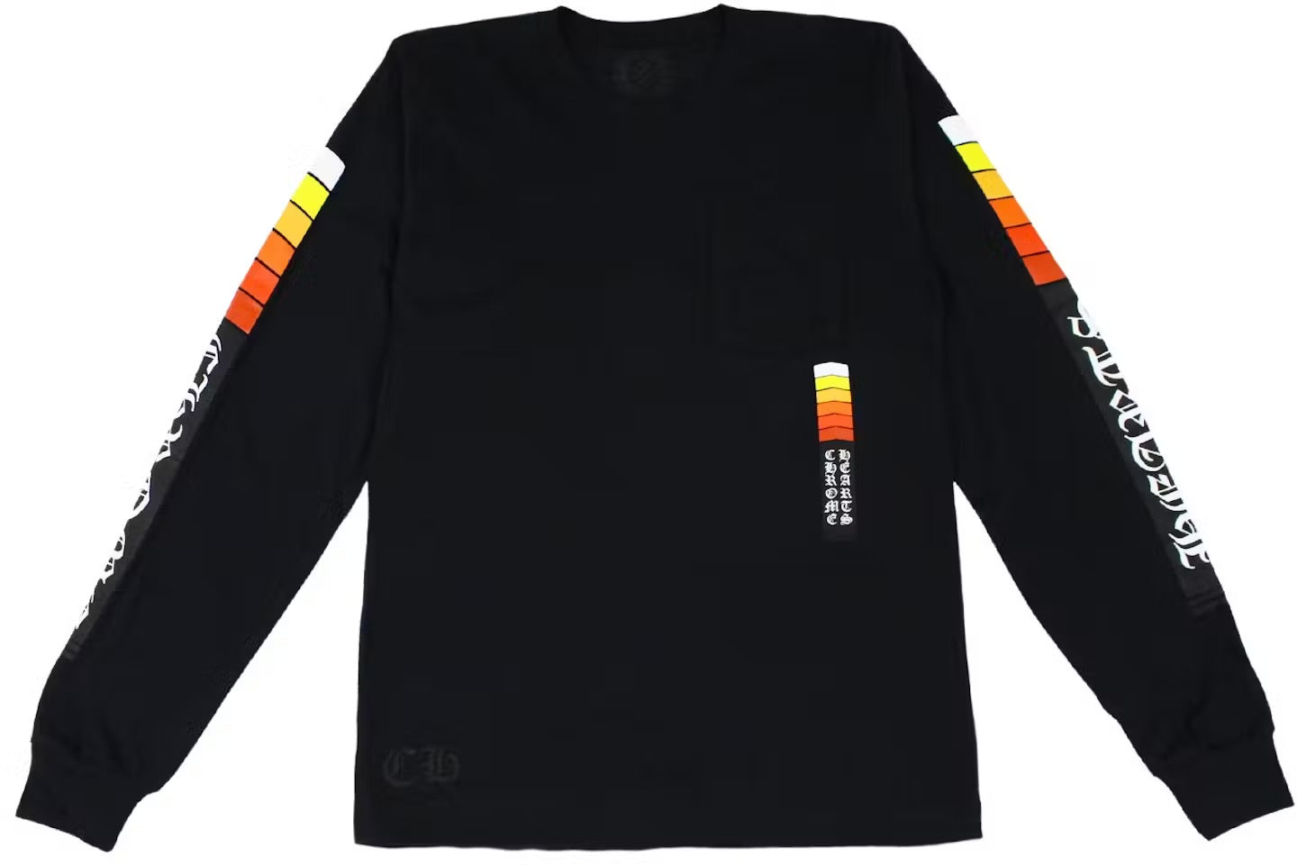 Stripe Sleeve Pocket Long Sleeve Black — Front