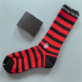 Striped Cross Crew Sock Red Black