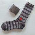 Striped Cross Crew Sock Grey