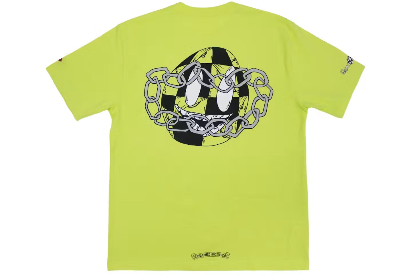 Chain Smiley Pocket Tee Neon Yellow back