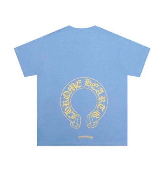 Horseshoe Script Tee Sky Blue back