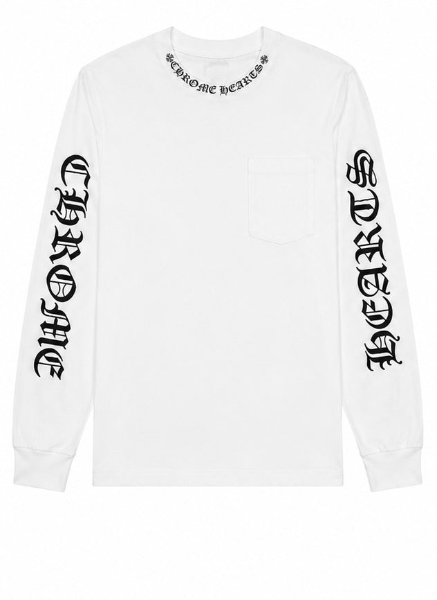 Gothic Sleeve Pocket Long Sleeve White front