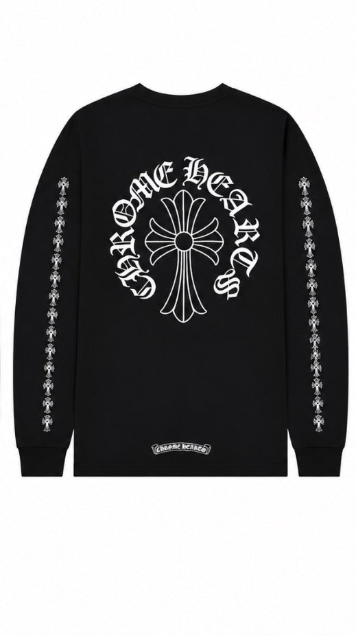 CH Neck Cross Pocket Long Sleeve Black back