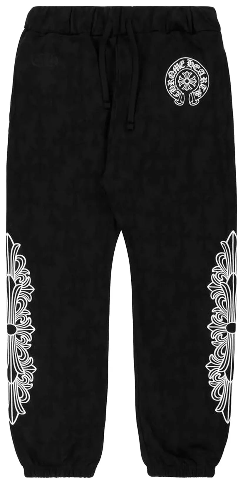 CH Horseshoe Floral Cross Sweatpants Black — Front