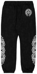 CH Horseshoe Floral Cross Sweatpants Black — Front