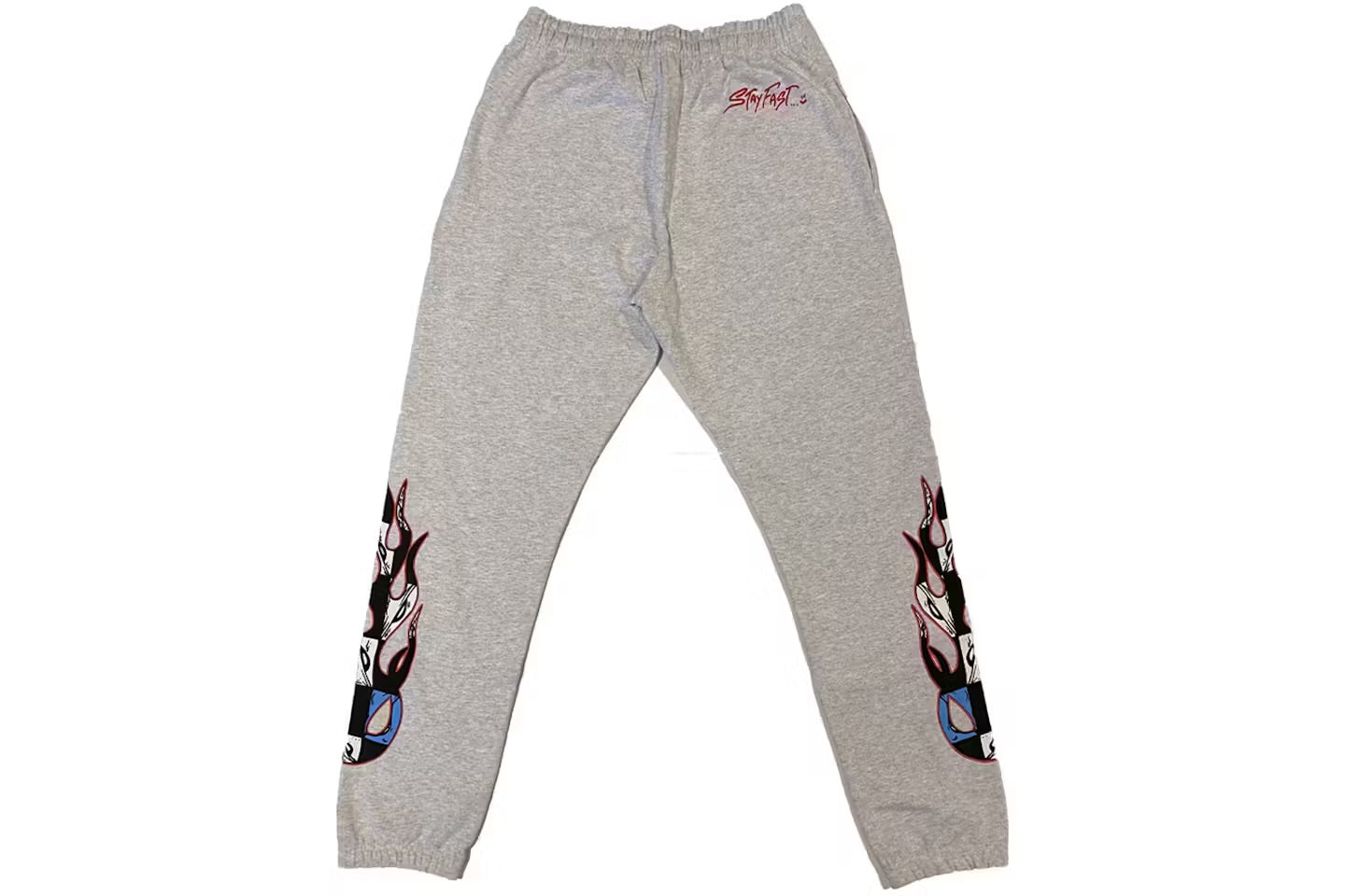 Grey Stay Fast Flame Sweatpants back