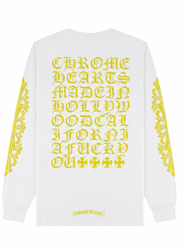 Yellow Hollywood Script Long Sleeve back