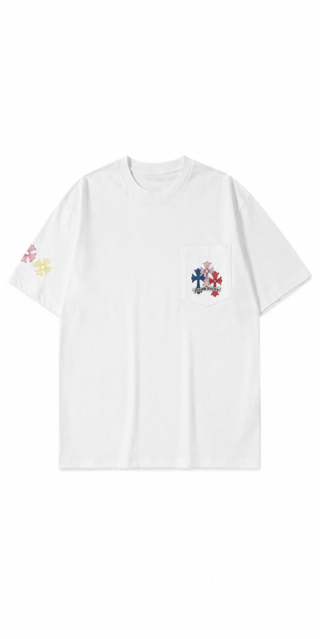 Cross Cemetery Pocket Tee White — front