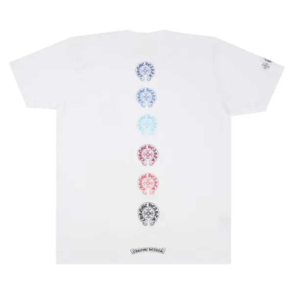 Rainbow Horseshoe Stack Pocket Tee White back