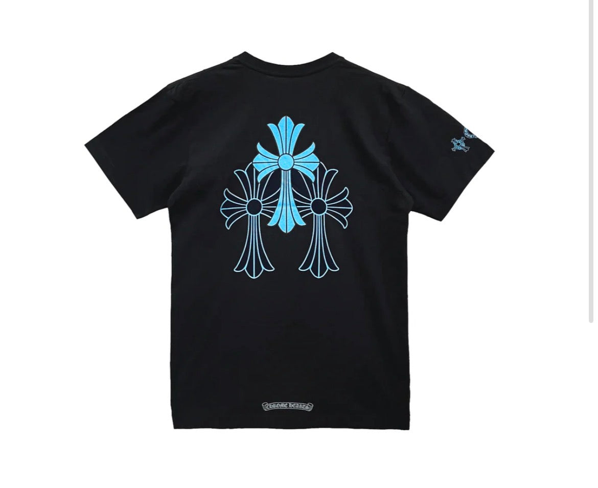 Blue Cross Cluster Pocket Tee — Black