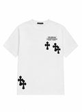 NY Cross Patchwork Tee — White