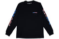 USA Flag Scroll Long Sleeve Black front