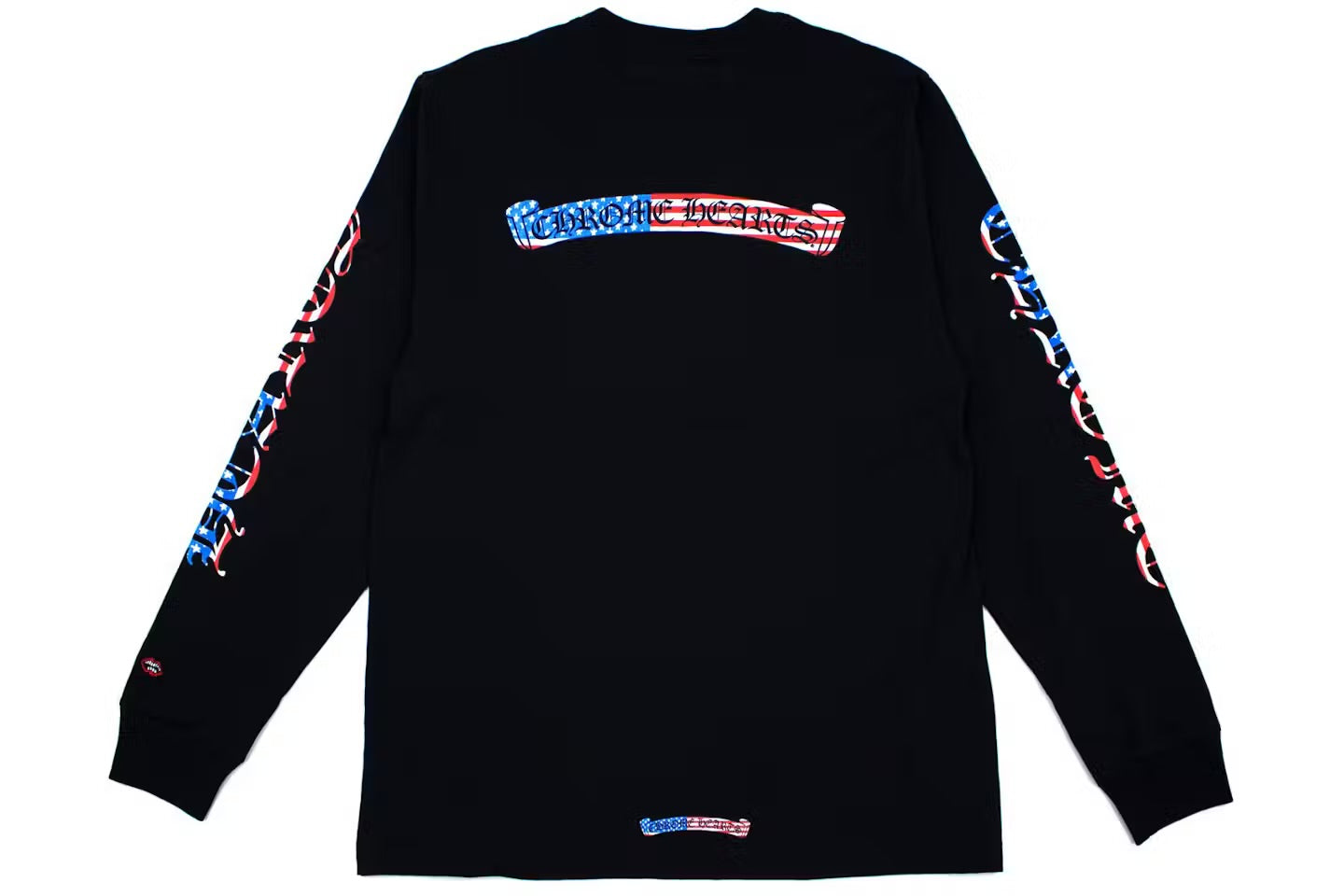 USA Flag Scroll Long Sleeve Black back