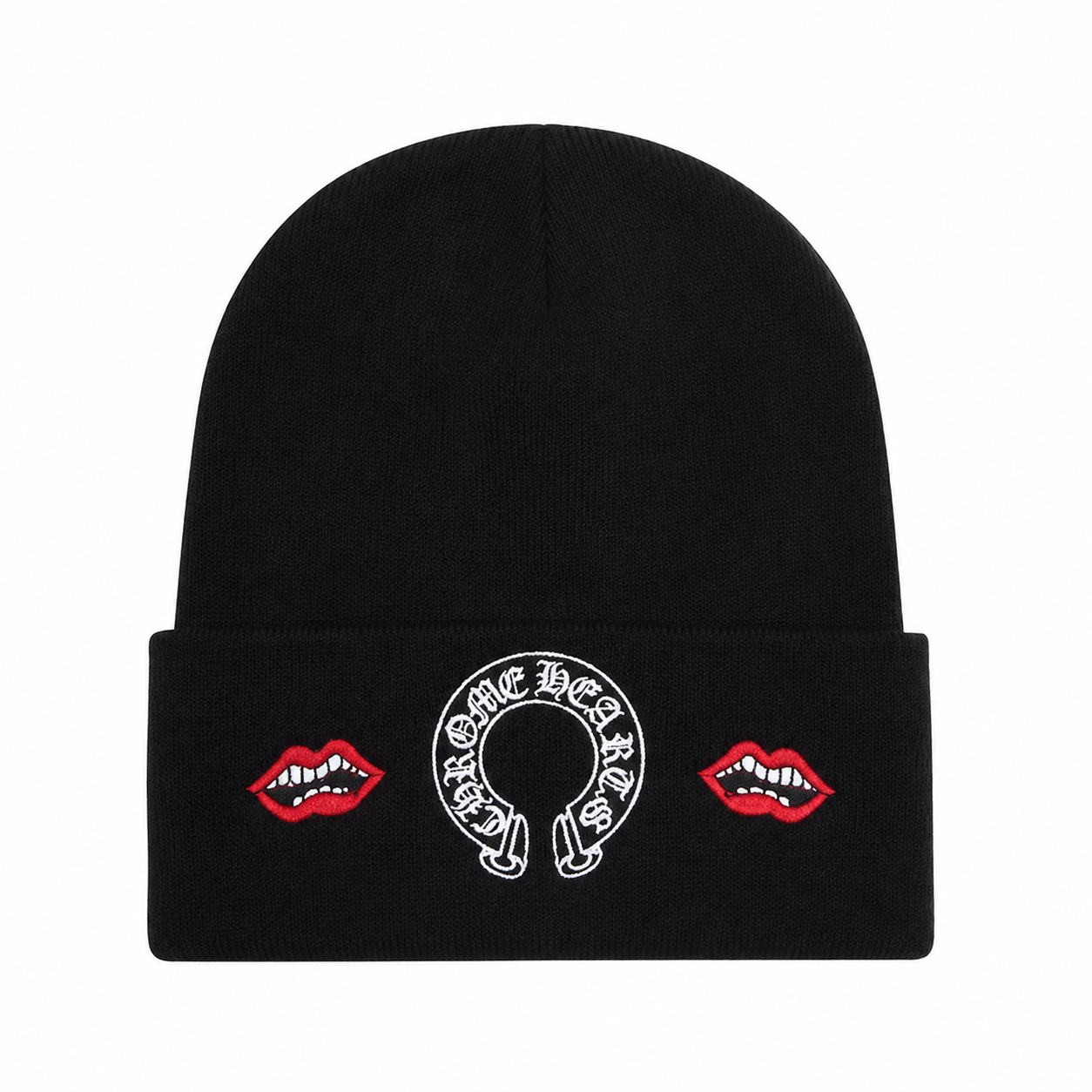 Horseshoe Lips Beanie Black