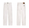 Tonal Cross Patch Jeans White front and back