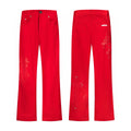 Tonal Cross Patch Jeans Red front and back