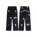 White cross arch jeans in washed black