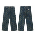 Allover cross monogram carpenter jeans in indigo