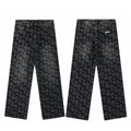 Allover cross monogram jeans in washed black