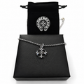 Mini Fleur Cross Pendant Chain — Silver