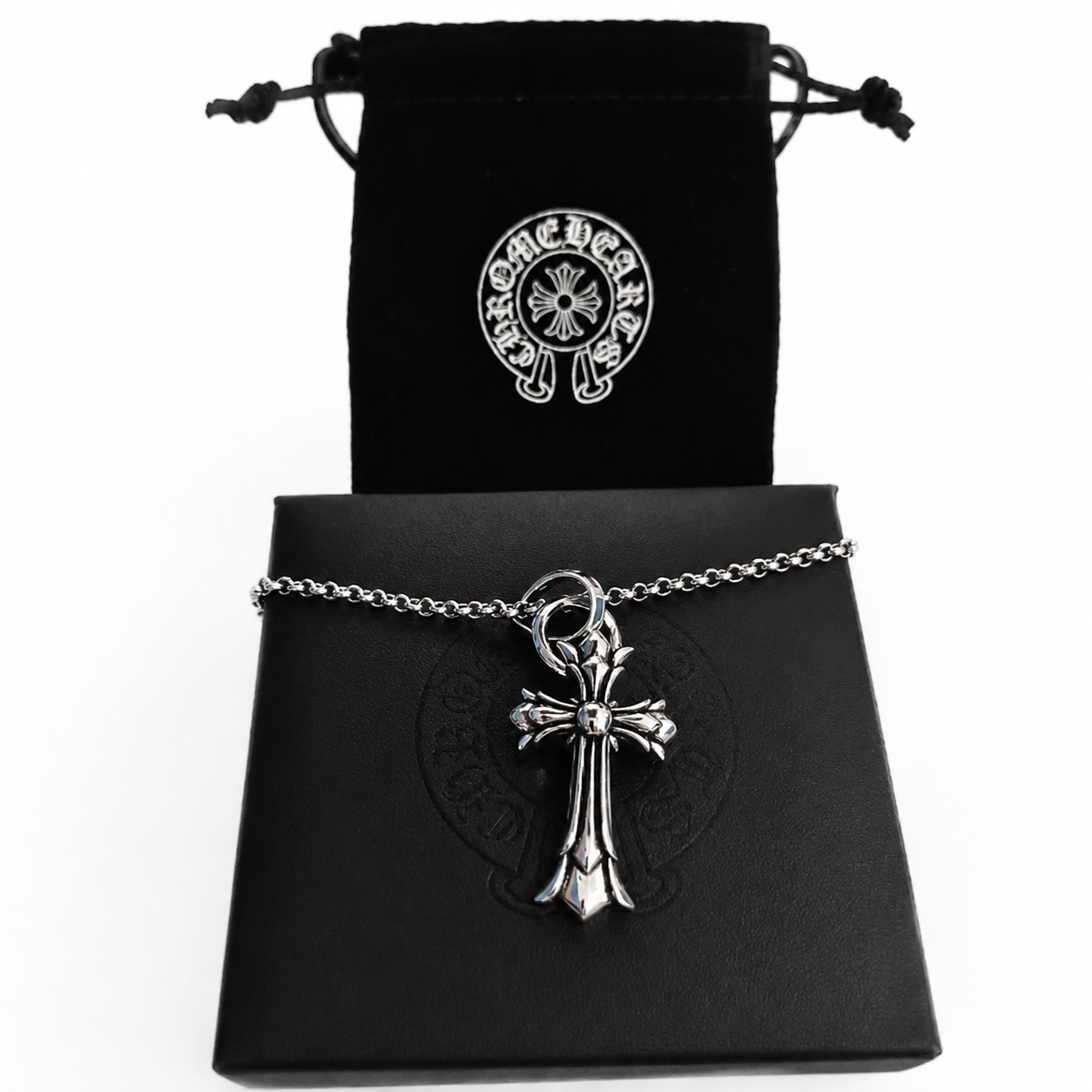 Gothic Cross Pendant Chain — Silver