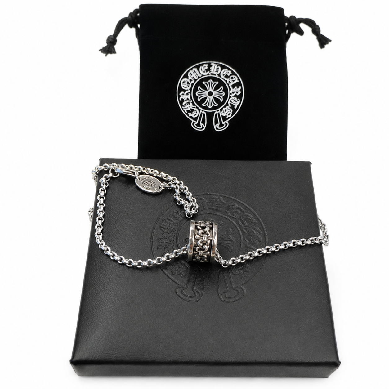 Cross Band Bead Chain — Silver