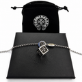 Cube Cross Charm Chain — Silver