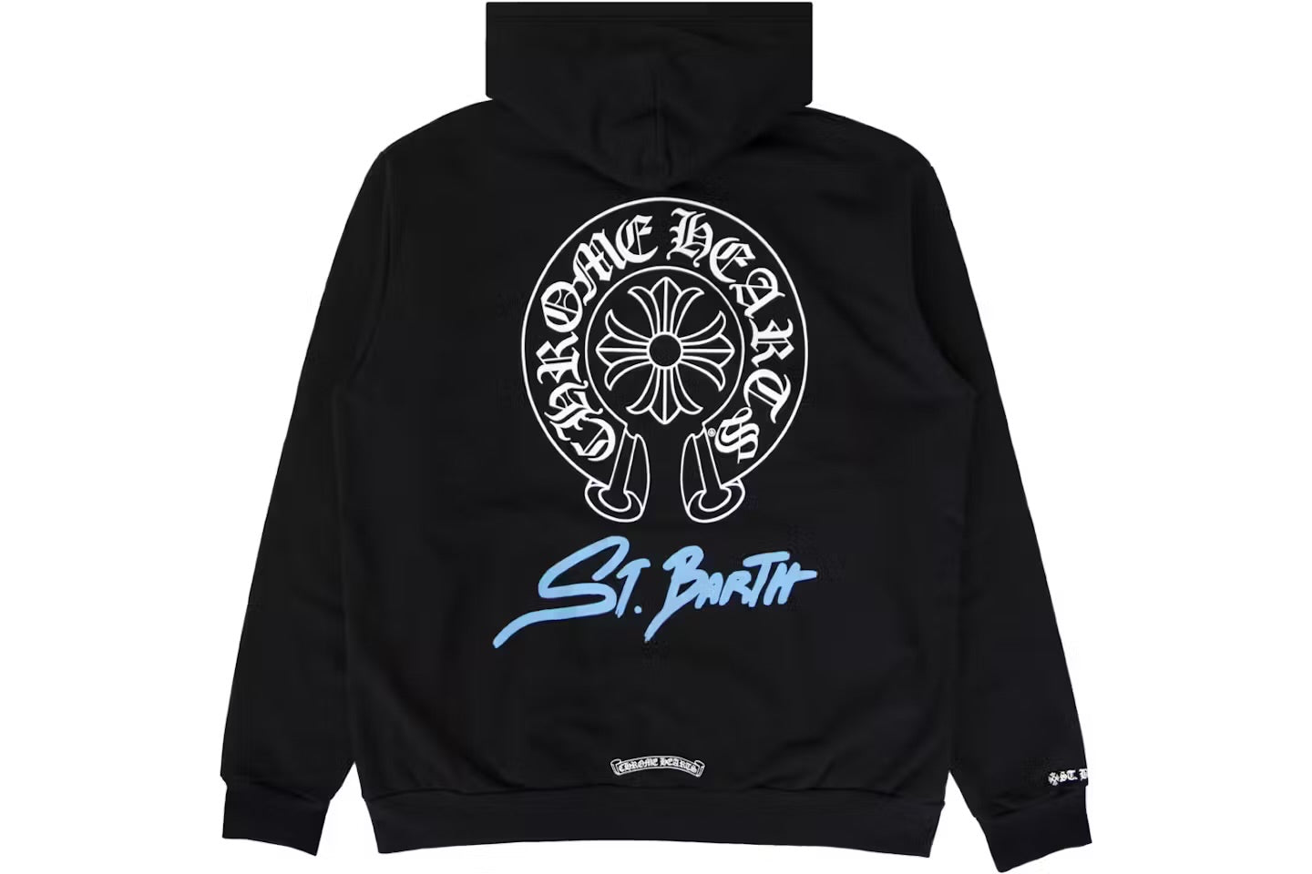 Black horseshoe zip up hoodie back